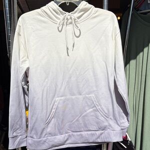 White Ombre Hoodie with Front Pocket